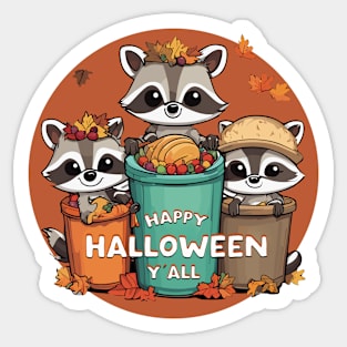 Racoon Halloween Party Sticker